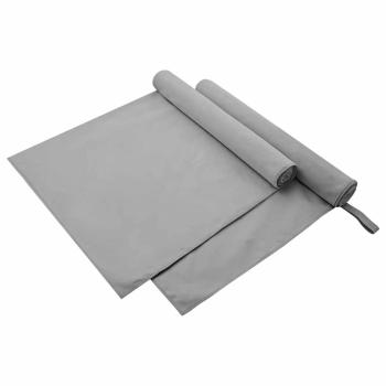 ARDEBO.de - Sporthandtücher 2 pcs Dunkelgrau 90 x 180 cm