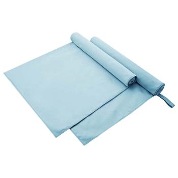 ARDEBO.de - Sporthandtücher 2 pcs Blau 180 x 90 cm Polyester und Polyamid