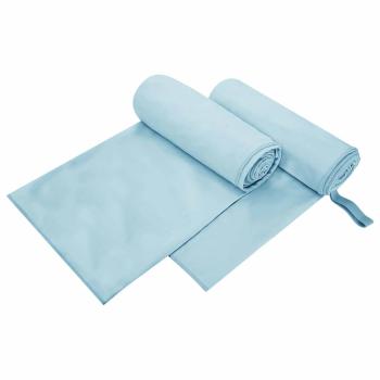 ARDEBO.de - Sporthandtücher 2 pcs Blau 200 x 100 cm Polyester und Polyamid