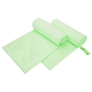 ARDEBO.de - Sporthandtücher 2 pcs Grün 200 x 100 cm Polyester und Polyamid