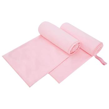 ARDEBO.de - Sporthandtücher 2 pcs Rosa 200 x 100 cm Polyester und Polyamid