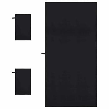 Sporthandtuch Set 3 pcs Schwarz Polyester und Polyamid