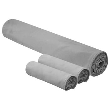 Sporthandtuch Set 3 pcs Dunkelgrau Polyester und Polyamid