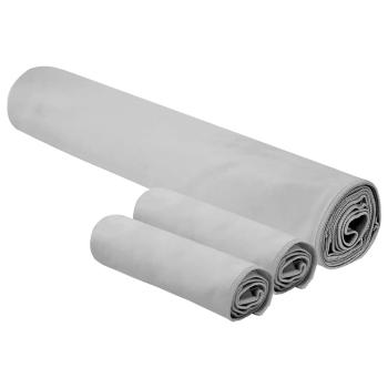 Sporthandtuch Set 3 pcs Grau Polyester und Polyamid