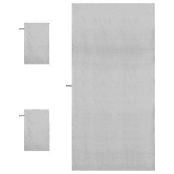 Sporthandtuch Set 3 pcs Grau Polyester und Polyamid