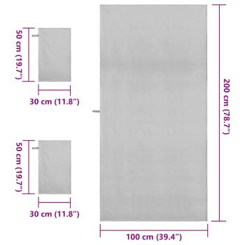 Sporthandtuch Set 3 pcs Grau Polyester und Polyamid