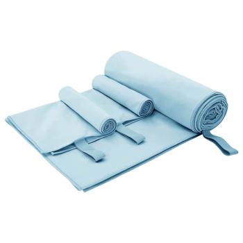 ARDEBO.de - Sporthandtuch Set 3 pcs Blau Polyester und Polyamid