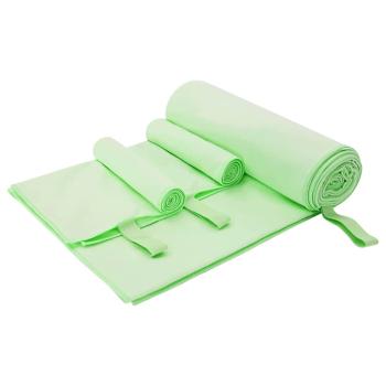 ARDEBO.de - Sporthandtuch Set 3 pcs Grün Polyester und Polyamid