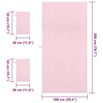 Sporthandtuch Set 3 pcs Rosa Polyester und Polyamid