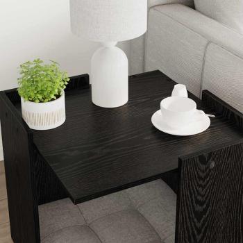 Katzenstreu Box Umzäunung Schwarz Eichen-Optik 53 x 53 x 51 cm