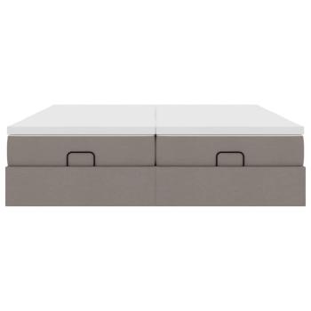 Ottoman-Bett mit Matratzen Taupe 160x200 cm Stoff