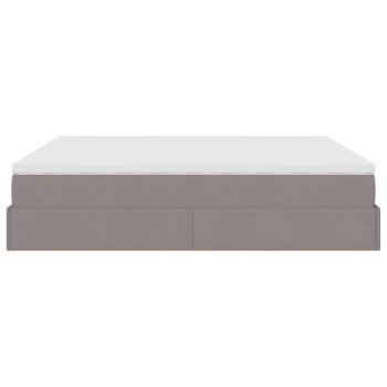 Ottoman-Bett mit Matratzen Taupe 160x200 cm Stoff