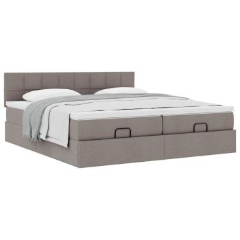 Ottoman-Bett mit Matratzen Taupe 160x200 cm Stoff