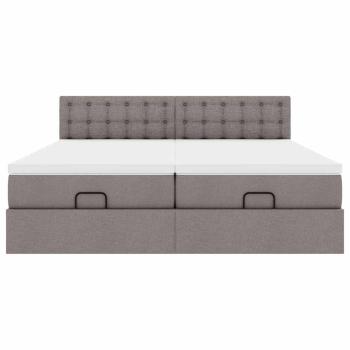 Ottoman-Bett mit Matratzen Taupe 160x200 cm Stoff