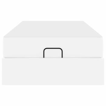 Bettgestell mit Matratze Reinweiß 80 x 200 cm Kunstleder