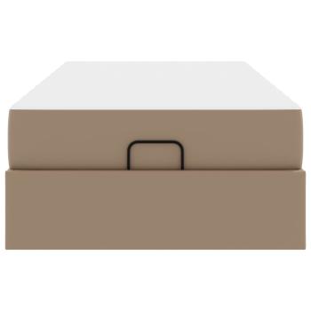 Bettgestell mit Matratze Cappuccino 90 x 190 cm Kunstleder