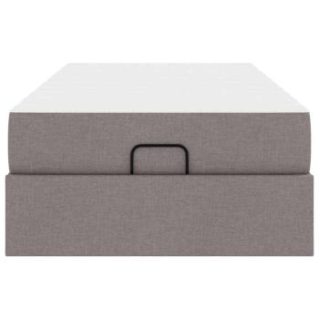 Bettgestell mit Matratze Taupe 80 x 200 cm Stoff