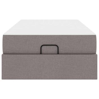 ARDEBO.de - Bettgestell mit Matratze Taupe 90 x 190 cm Stoff