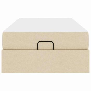 Bettgestell mit Matratze Creme 90 x 190 cm Stoff
