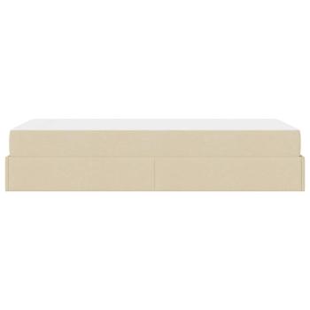 Bettgestell mit Matratze Creme 90 x 190 cm Stoff