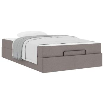 Bettgestell mit Matratze Taupe 120 x 190 cm Stoff