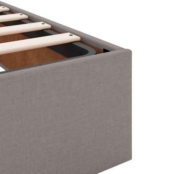 Bettgestell mit Matratze Taupe 120 x 190 cm Stoff