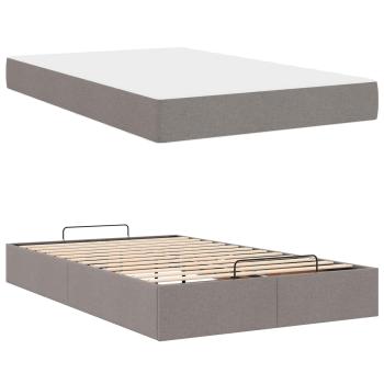 Bettgestell mit Matratze 2 Stk. Taupe Stoff