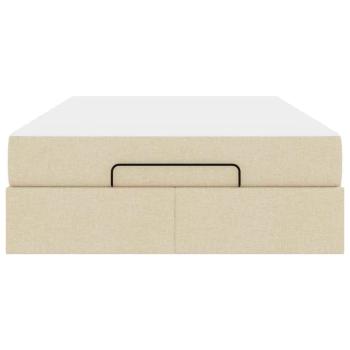 Bettgestell mit Matratze Creme 120 x 190 cm Stoff