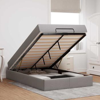 Bettgestell mit Matratze Taupe 120 x 200 cm Stoff