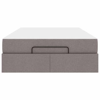 Bettgestell mit Matratze Taupe 120 x 200 cm Stoff