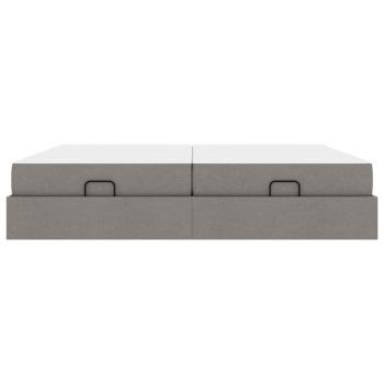 Bettgestell mit Speicher Taupe 200 x 200 cm Stoff