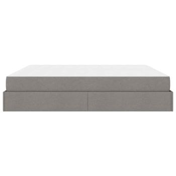 Bettgestell mit Speicher Taupe 200 x 200 cm Stoff