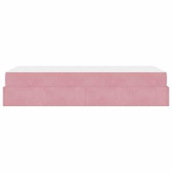 Bettgestell mit Matratze mit Speicher Rosa 80 x 200 cm Samt
