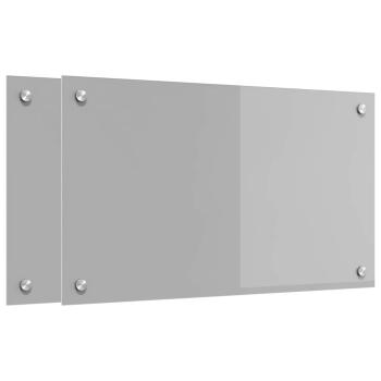 Küchenrückwand 2 stk. Hellgrau 70 x 40 cm Gehärtetes Glas