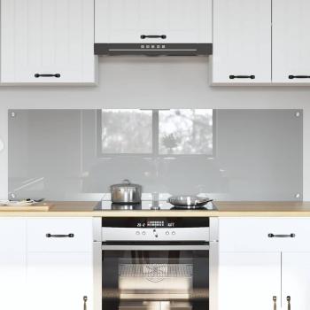 ARDEBO.de - Küchenrückwand 2 pcs Hellgrau 80 x 50 cm Gehärtetes Glas