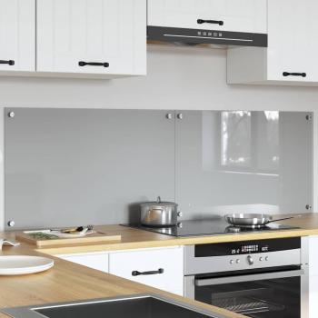 Küchenrückwand 2 pcs Hellgrau 80 x 50 cm Gehärtetes Glas