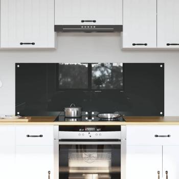 ARDEBO.de - Küchenrückwand 2 pcs Dunkelgrau 70 x 50 cm Gehärtetes Glas
