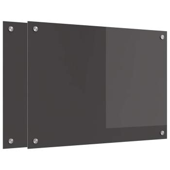 Küchenrückwand 2 pcs Dunkelgrau 70 x 50 cm Gehärtetes Glas