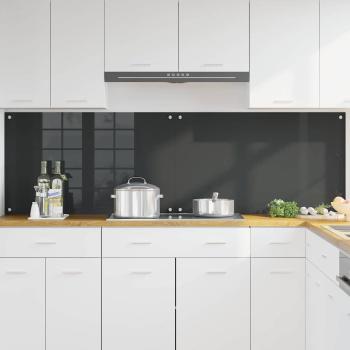 ARDEBO.de - Küchenrückwand 2 pcs Dunkelgrau 100 x 60 cm Gehärtetes Glas