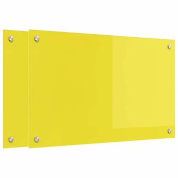 Küchenrückwand 2 pcs Gelb 80 x 50 cm Gehärtetes Glas