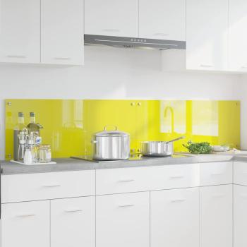 ARDEBO.de - Küchenrückwand 2 pcs Gelb 100 x 40 cm Gehärtetes Glas