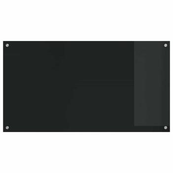 Küchenrückwand 2 pcs Schwarz 110 x 60 cm Gehärtetes Glas