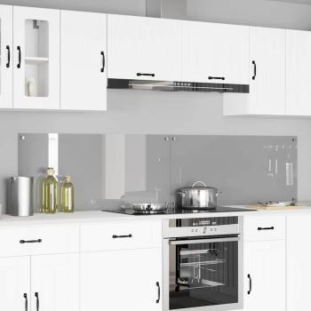 ARDEBO.de - Küchenrückwand 2 pcs Hellgrau 110 x 50 cm Gehärtetes Glas