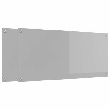 Küchenrückwand 2 pcs Hellgrau 110 x 50 cm Gehärtetes Glas