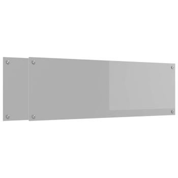 Küchenrückwand 2 stk. Hellgrau 120 x 40 cm Gehärtetes Glas