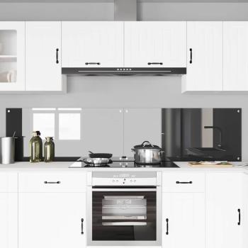 ARDEBO.de - Küchenrückwand 2 pcs Dunkelgrau 110 x 50 cm Gehärtetes Glas