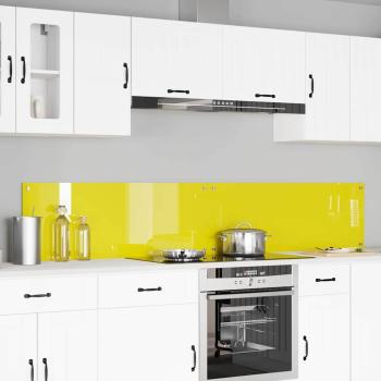 ARDEBO.de - Küchenrückwand 2 pcs Gelb 110 x 40 cm Gehärtetes Glas