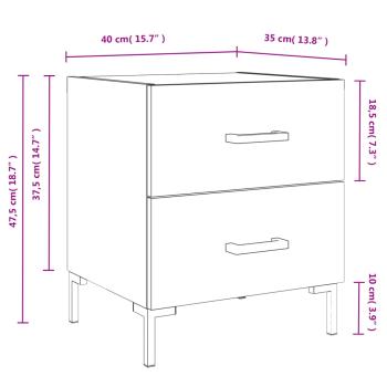 Nachttisch Betongrau 40x35x47,5 cm Holzwerkstoff