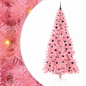 ARDEBO.de - Weihnachtsbaum mit 300 LEDs mit Ständer Rosa 240 cm PVC