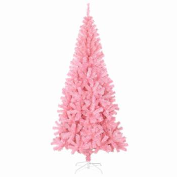 Weihnachtsbaum mit 300 LEDs mit Ständer Rosa 240 cm PVC